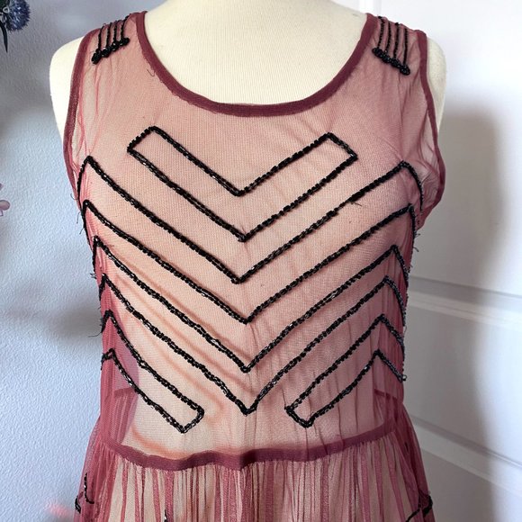 Free People Beaded Mesh Dress - S - Picture 5 of 8